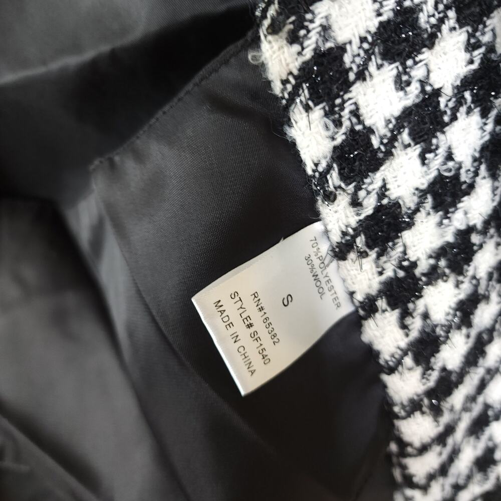 Six/Fifty Miranda Houndstooth Cape Blazer in Black and White Size S - Picture 8 of 9